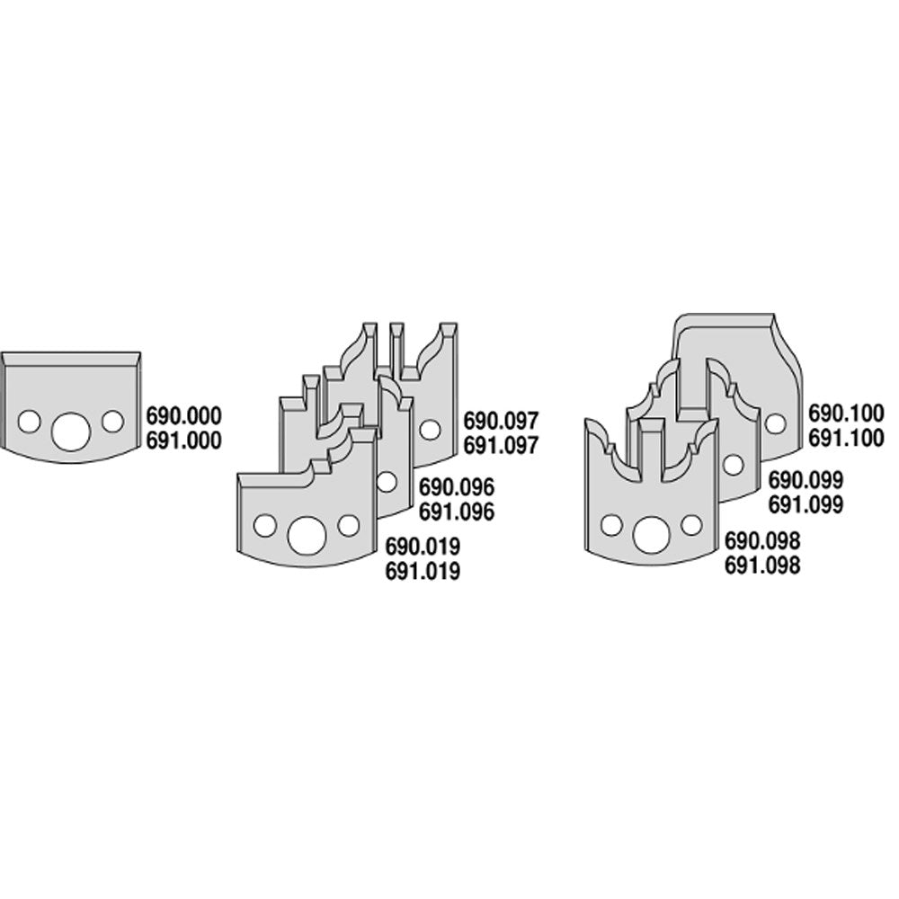 CMT 7 Piece 40mm Multiprofile Cutter Head Set with Limiters (Door Profiles) - 30mm Bore