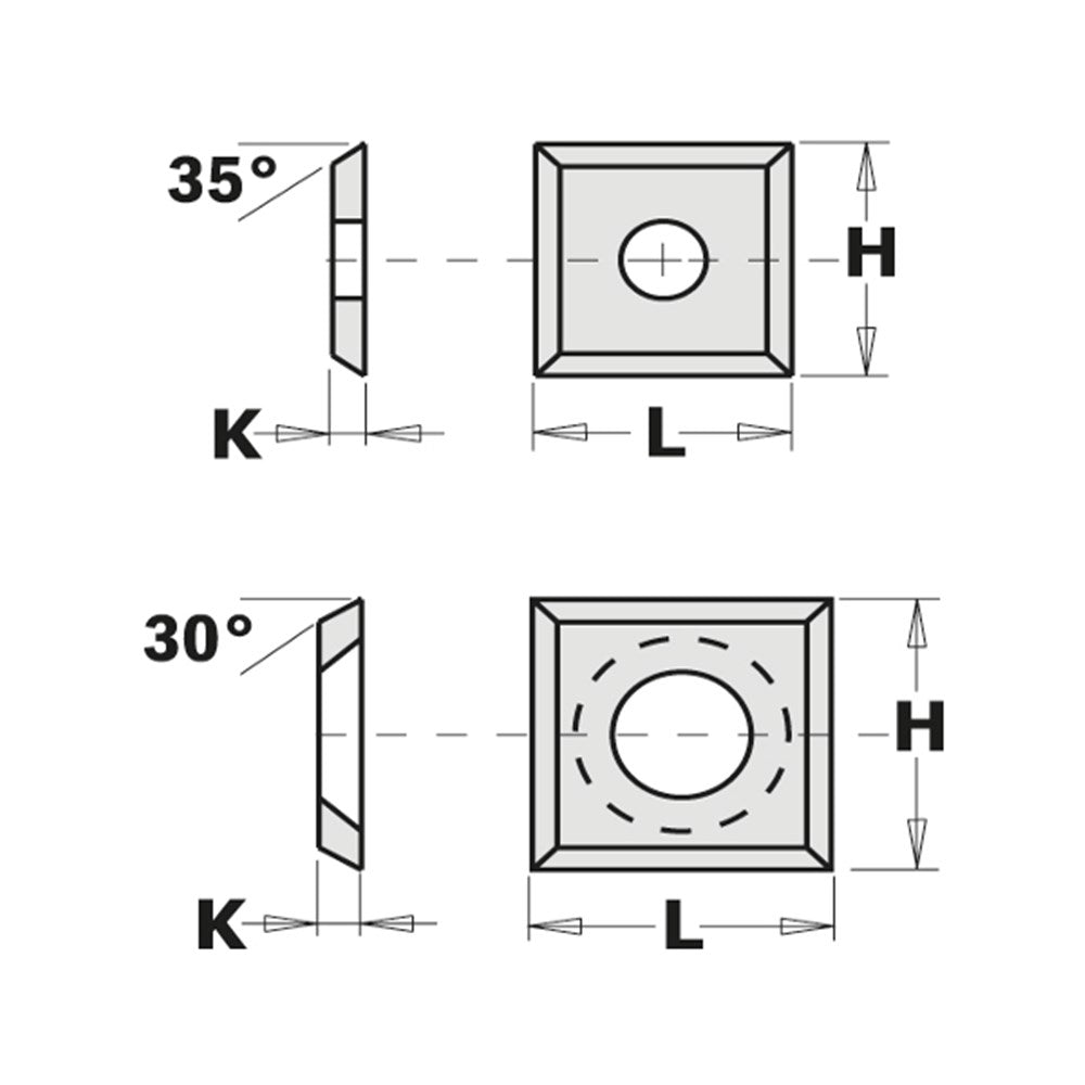 CMT Standard Indexable Knives with 4 Cutting Edges