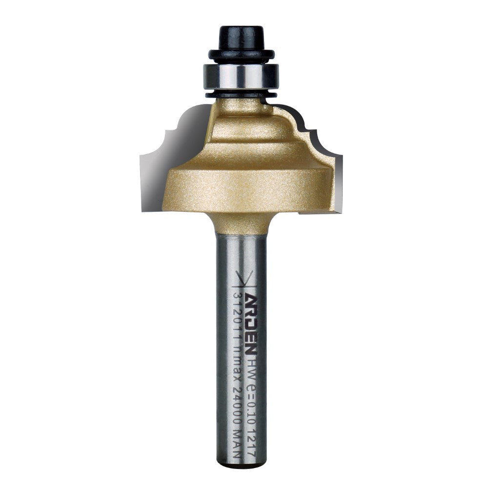 Arden Classic Roman Ogee Bit with Bearing - 25.4mm Diameter 1/4" Shank