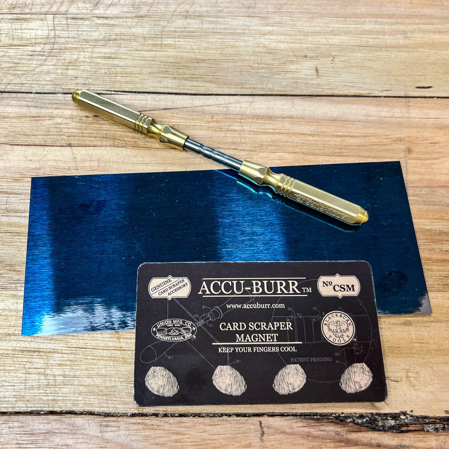 AAA ACCU-BURR™ Blue-Steel Card Scraper with Flux-Cool Magnet