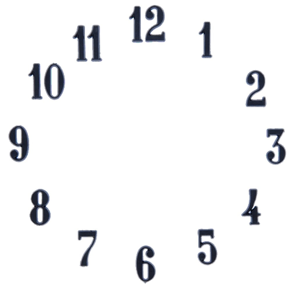 Carbatec Clock Number Set - Arabic - Black 1-1/4"