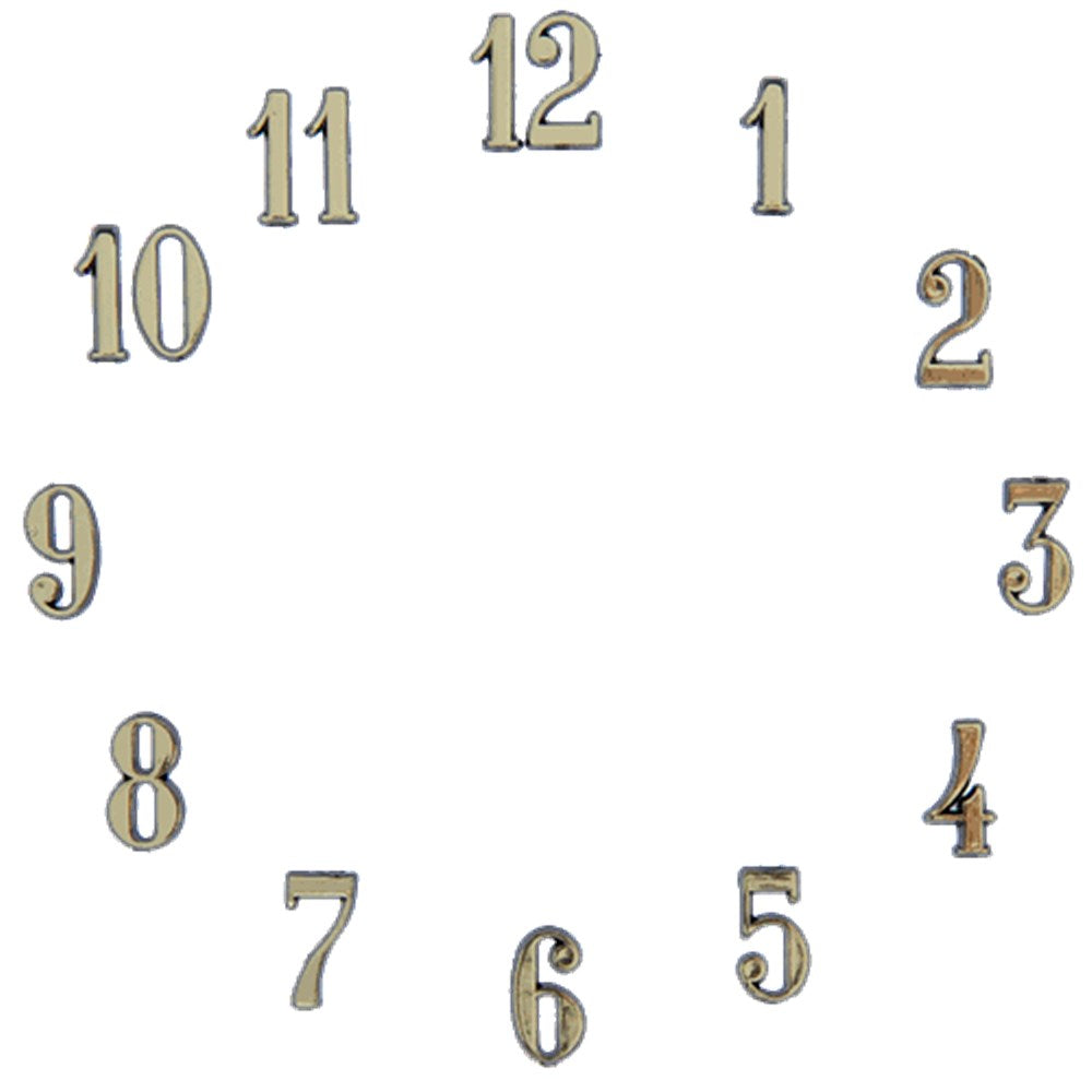 Carbatec Clock Number Set - Arabic - Gold 1-1/4"