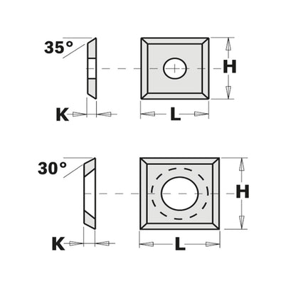 CMT Standard Indexable Knives with 4 Cutting Edges