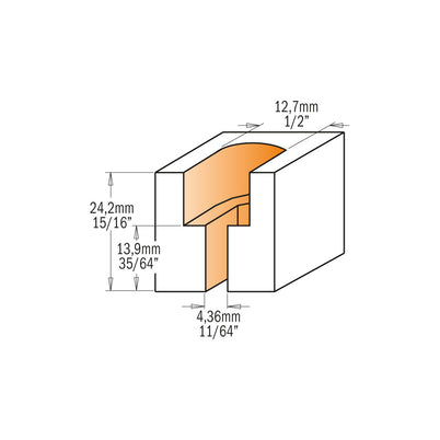 CMT Screw Slot Bit C/Bore 1/2"Shank