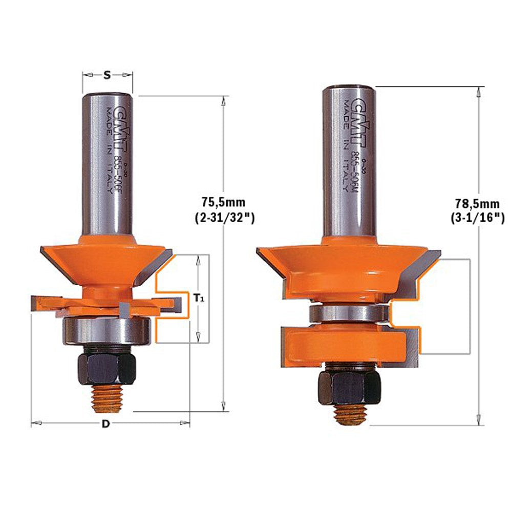 CMT V-Tongue &amp; Groove Set 1/2"S